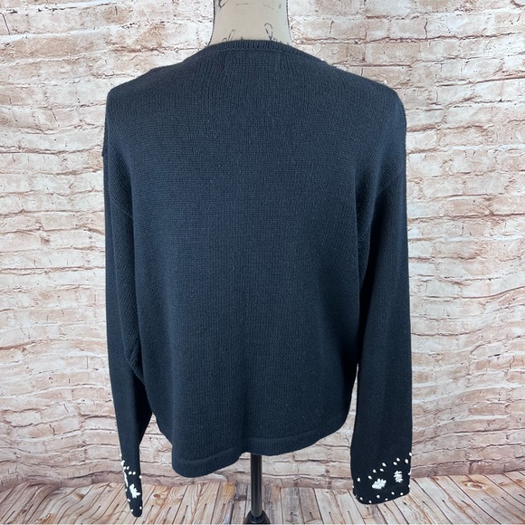 Baxter & Wells Christmas Snowflake Snowman Embroidered Cardigan Sweater Petite M - Picture 3 of 6